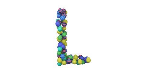 easter egg themed font  letter l