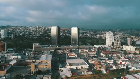 Aerial-shot-of-Tijuana-City-Skyline-in-the-morning