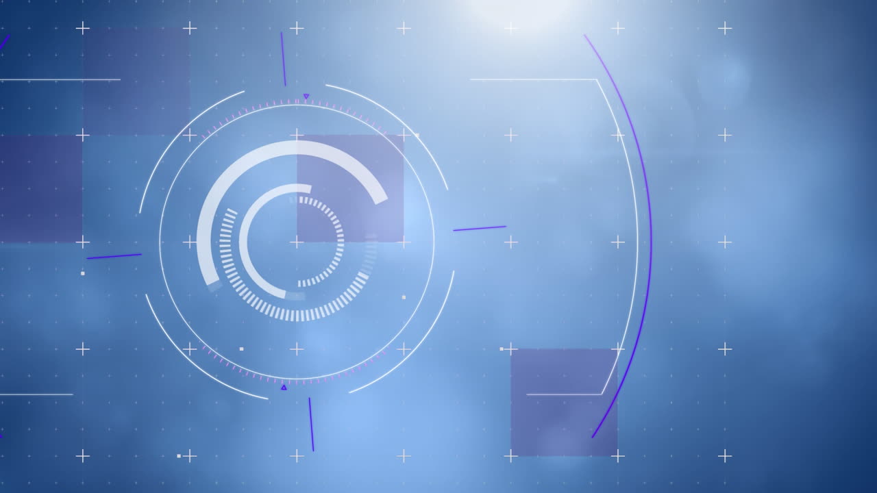 스 스캔, 마커 이동 및 빛나는 불빛을 통해 데이터 처리의 애니메이션