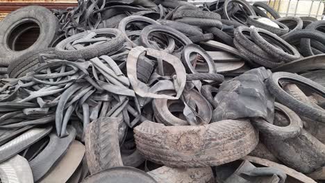Used tires at the recycling yard