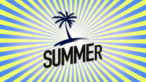 summer big sale with sun and palms in sunrise