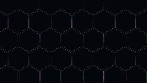 Hexagons-pattern-with-neon-effect-and-dots-on-dark-gradient