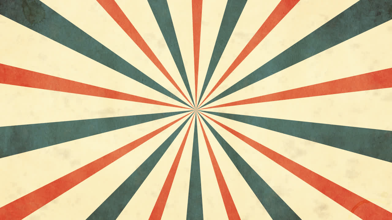 Padrão Sunburst Retrô Animado com Textura Grunge Desgastada