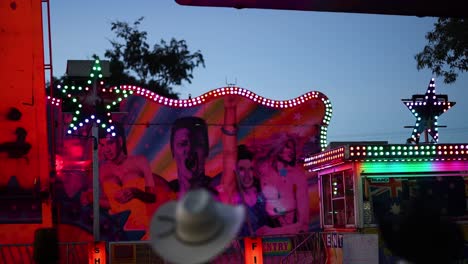 colorful amusement ride at night in coonabarabran