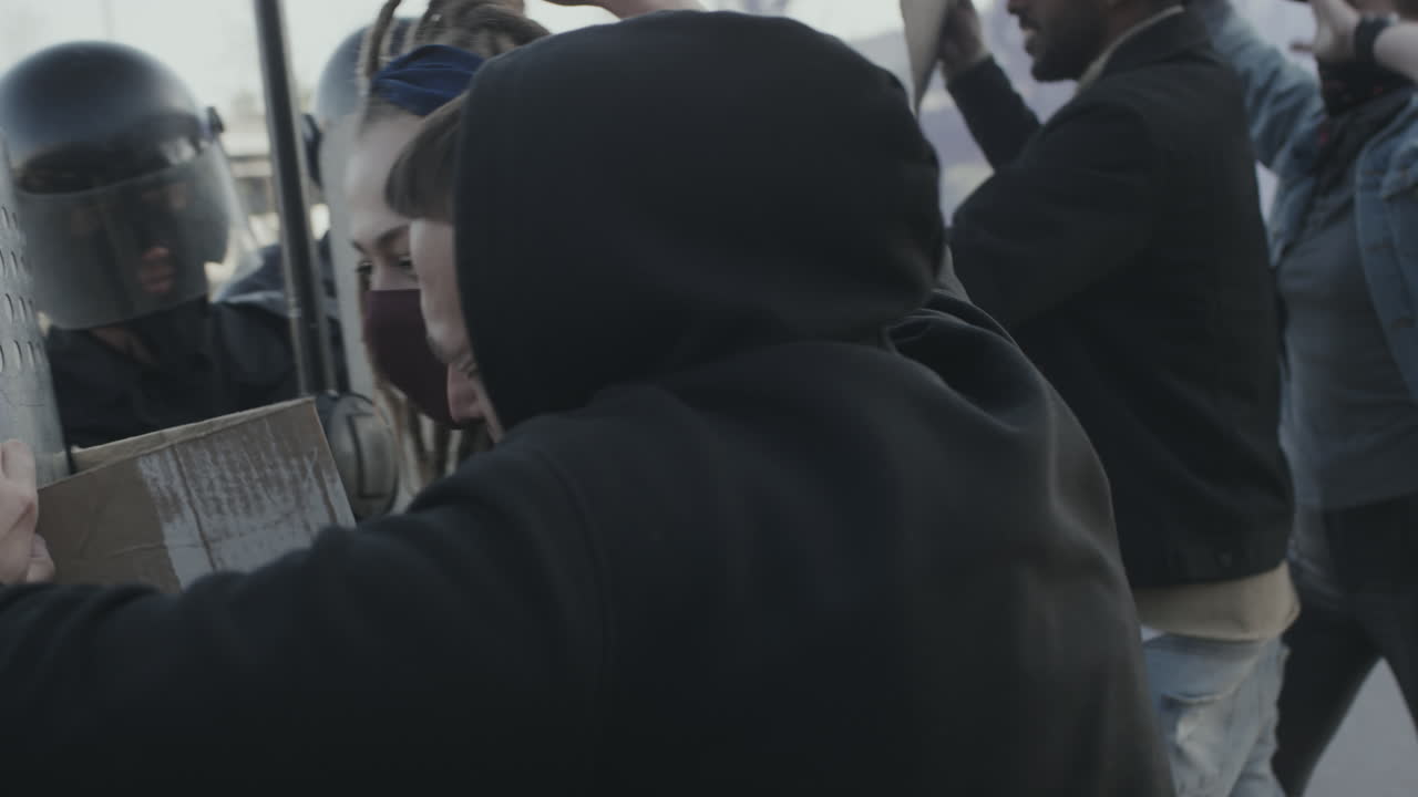 Protest with Police Line