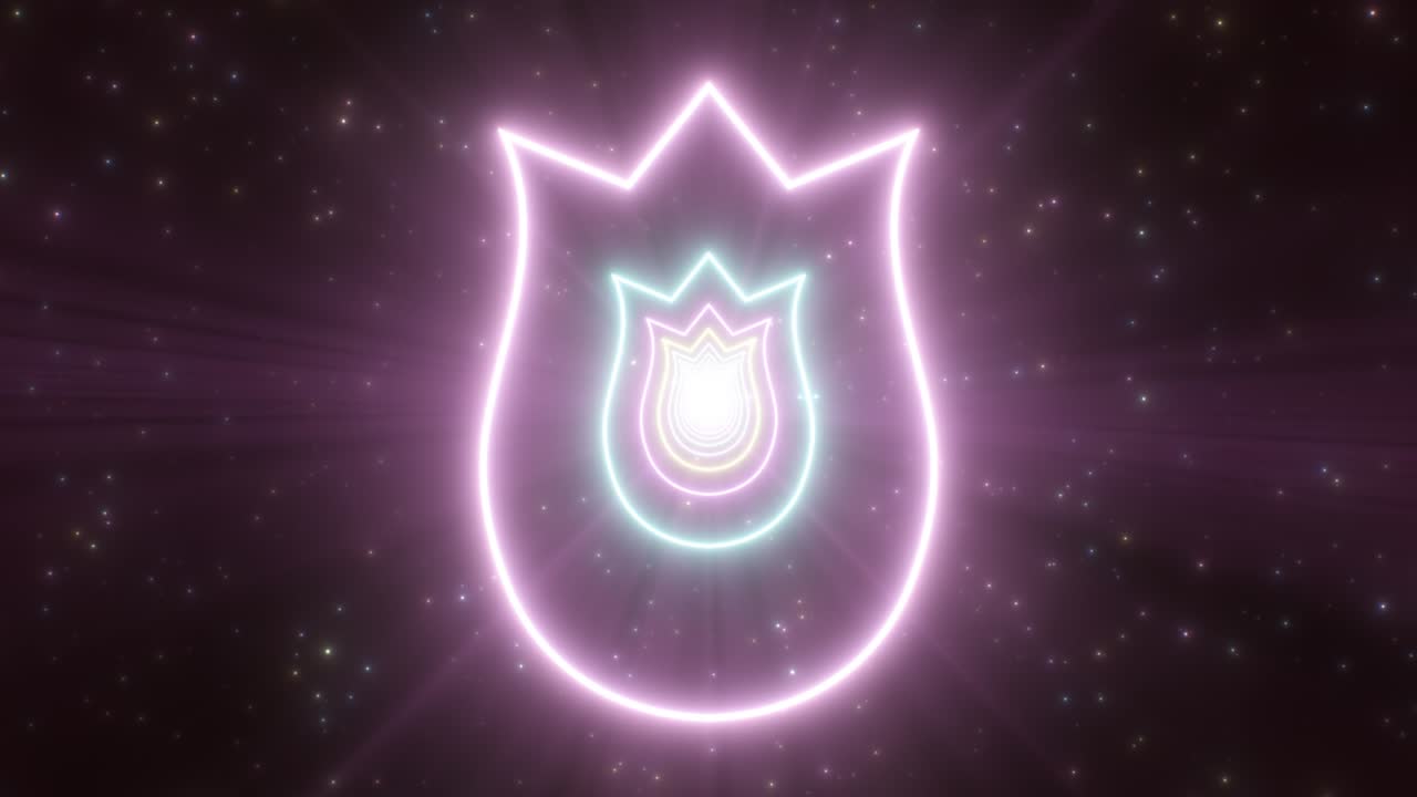 la temporada de primavera de la flor del bulbo de tulipán la forma floral el resplandor las luces de neón el túnel - 4k la animación de fondo de movimiento de bucle vj sin costuras