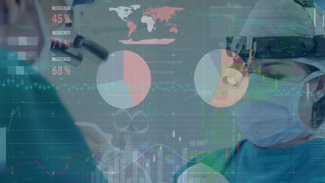 Animation of statistics and data processing over diverse surgeons