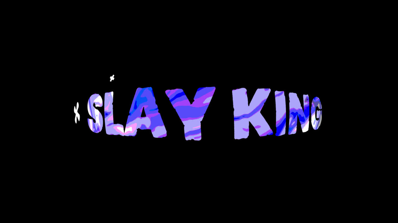 Animated "Slay King" Text with Wavy Colorful Texture