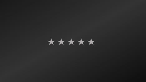 five star customer service quality symbol shown with animated stars on a black background