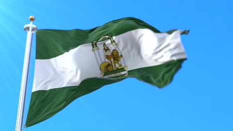 flag of the spanish autonomous community of andalusia, spain - loop