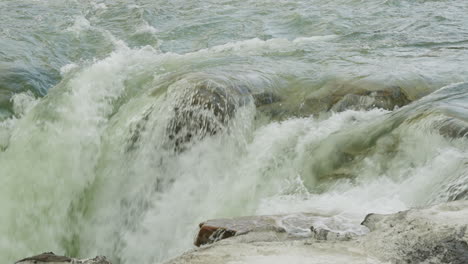 Close-up-and-slow-motion-of-a-waterfall