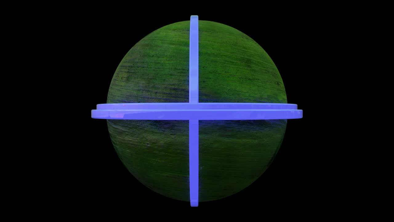 planeta futurista con canal alfa. órbitas de neón moviéndose alrededor de la esfera. patrón sin costuras.