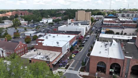 downtown hickory push in over the treetops aerial