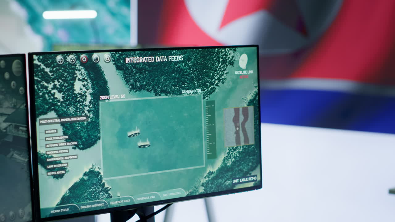 북한 비밀 서비스에 대한 첨단 기술 장비를 갖춘 군사 사령소