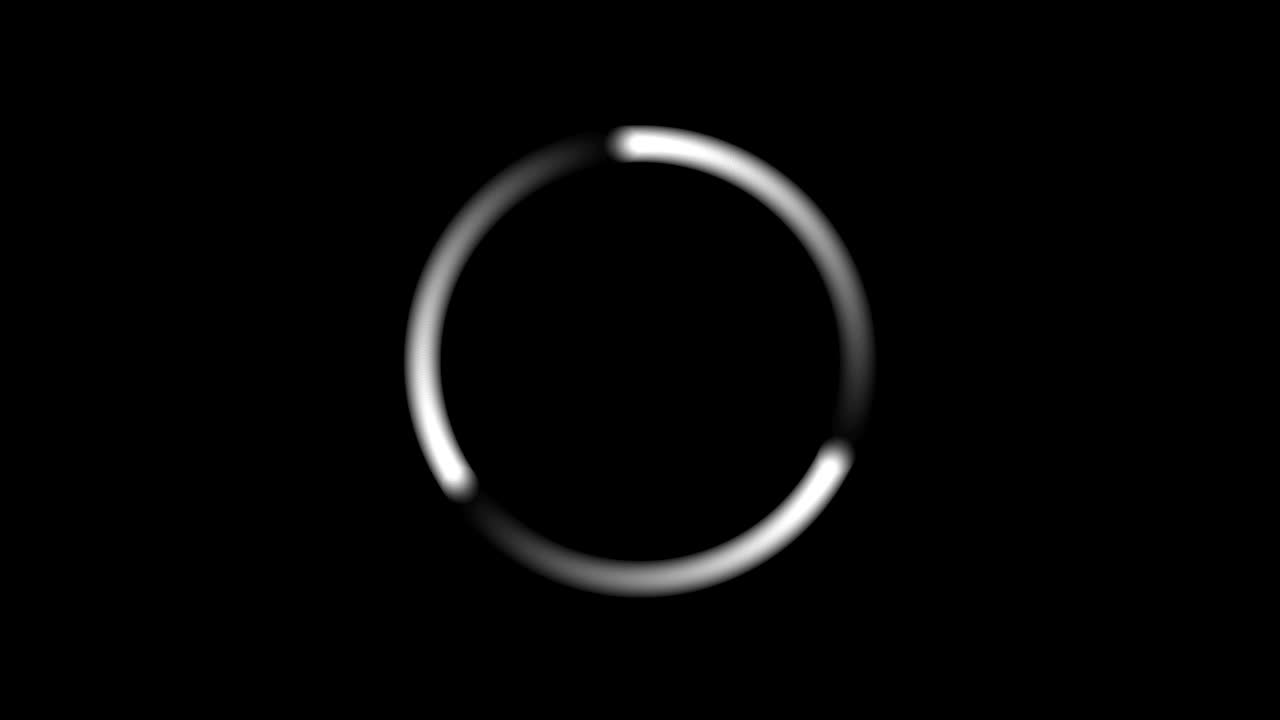 tres nodos que giran rápidamente animación con senderos en monocromo