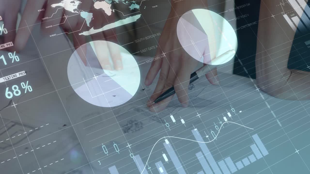 animación de la reunión del equipo y gráficos