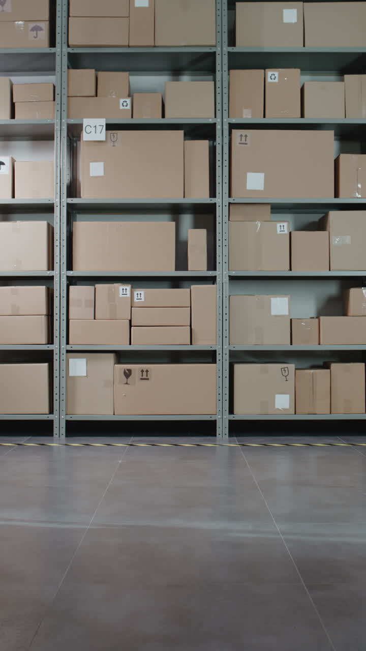 almacenamiento en almacenes con cajas de cartón