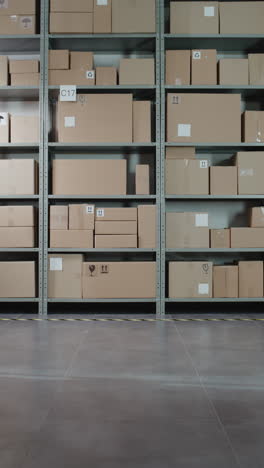 warehouse storage with cardboard boxes