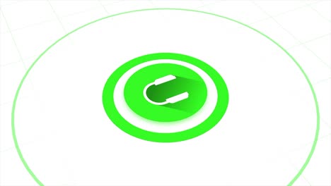 icono de auriculares blancos abstractos que emiten ondas verdes aisladas en un fondo blanco, bucle sin costuras. animación. concepto de radio y música
