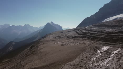 Glacier-mountain-range-steps-water-melt