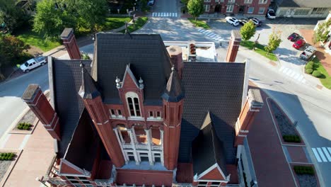 aerial over courthouse in bardstown kentucky