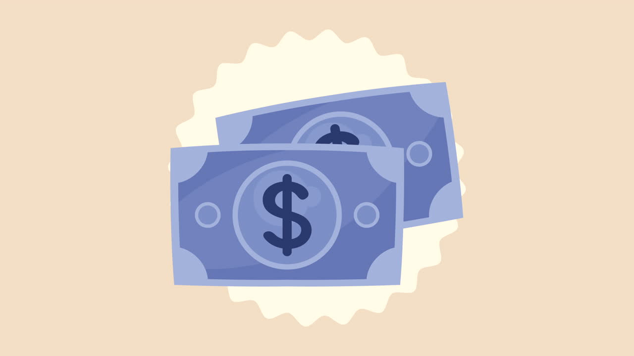 pengesedler dollars finansiel animation