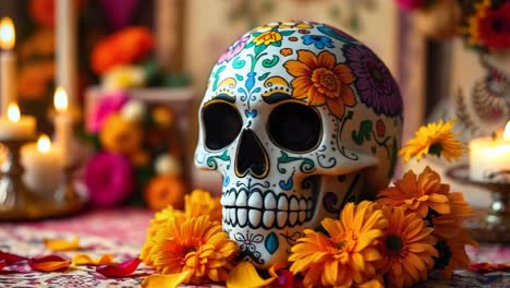 decoración del día de la calavera de azúcar muerta