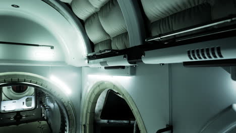 a close-up look inside a futuristic spaceship cabin