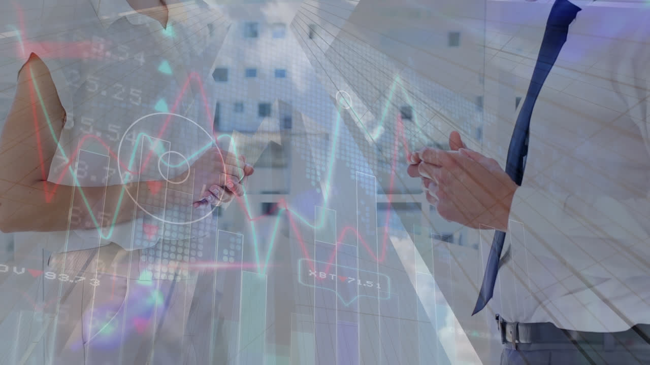 다양한 사업자들에 대한 데이터 처리의 애니메이션