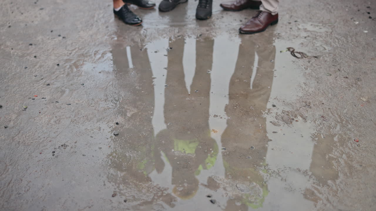 Reflections in a puddle
