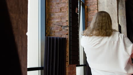 woman dancing indoors