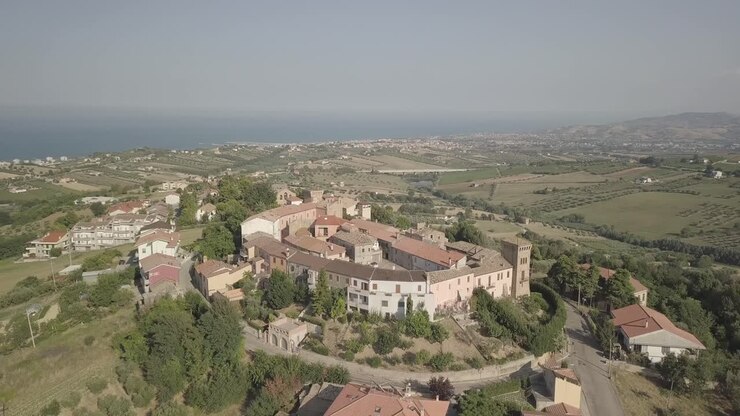Vista drone 4K sopra campi di grano dopo il raccolto
