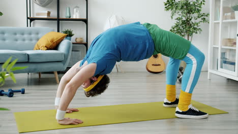 funny home workout in retro style