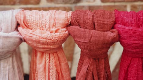 colorful tied scarves display