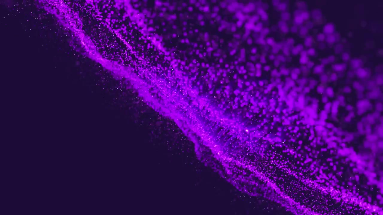 Animatie van paarse vlekken op een blauwe achtergrond