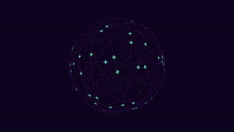 Interconnected-stars-a-vibrant-purple-sphere-illuminated-by-green-stars