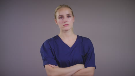 young blonde female doctor portrait