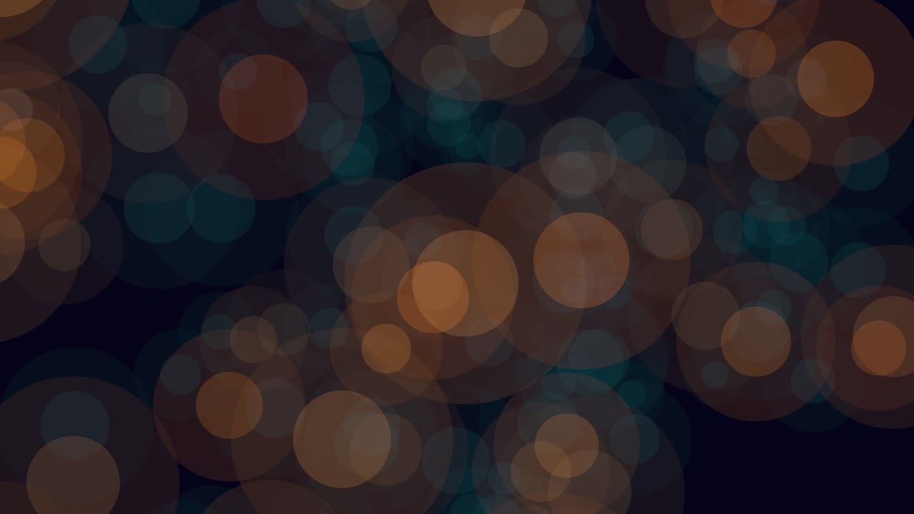 círculos vibrantes en un arreglo dinámico atraen la atención en un fondo oscuro