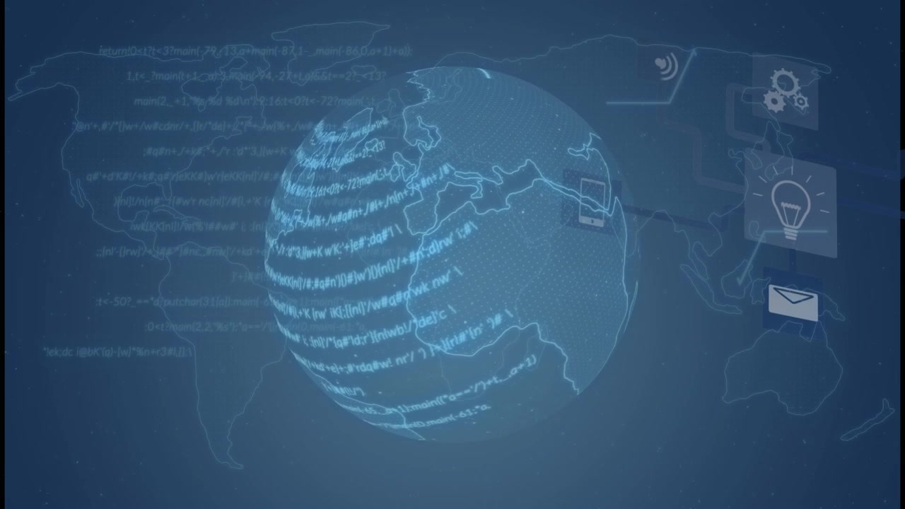 Animation of globe over data processing