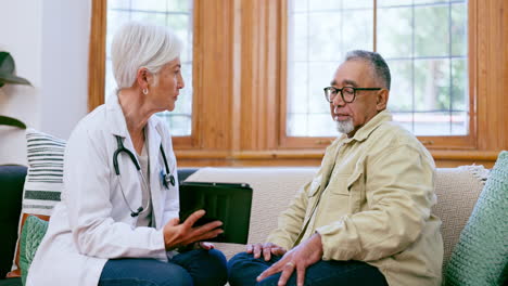 Médico,-Paciente-Y-Tableta-En-El-Cuidado-De-Ancianos