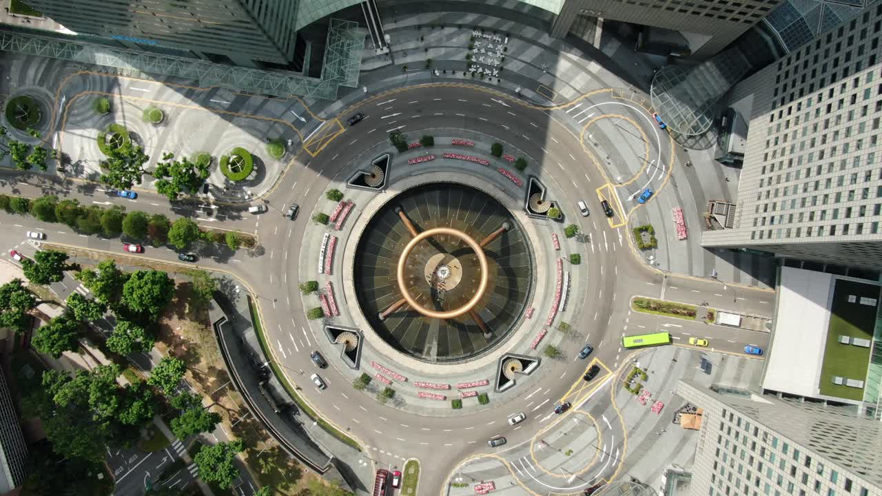 Fountain of Wealth - Drone aerial footage taken at Singapore's Suntec City Central Business District