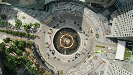 fountain of wealth - drone aerial footage taken at singapore's suntec city central business district