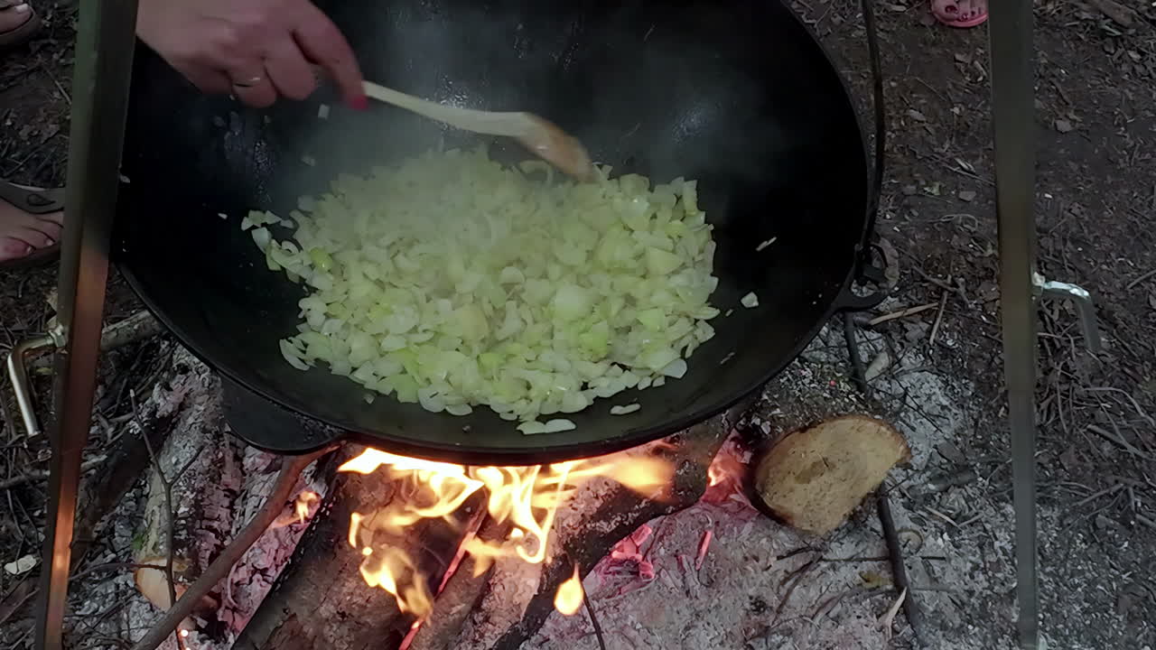 야외 요리 게임, 채소와 나무 불