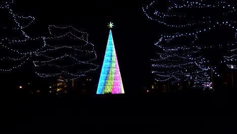Weihnachtsbeleuchtungsdekoration-In-Der-Innenstadt-Von-Denver