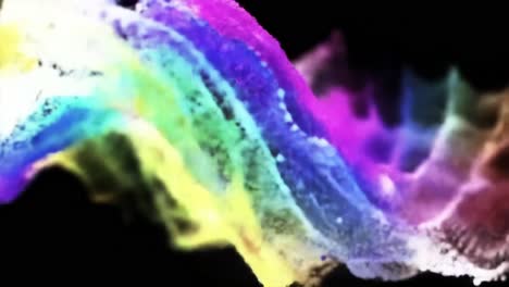 vibrant waves of color and light: a choreographed dance of colorful particles flowing with energy against a dark background in stunning visual harmony
