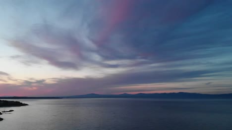 beautiful sunset on the coast of halkidiki,greece