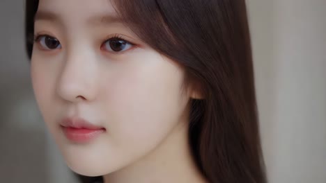 젊은 여성의 근접 초상화