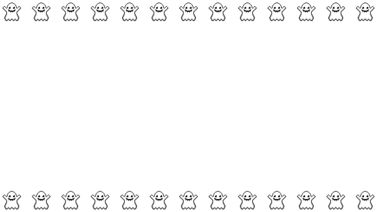 Pixel Art Halloween Ghost Frame Animated Overlay 1080p Transparent 30 fps (1).mov