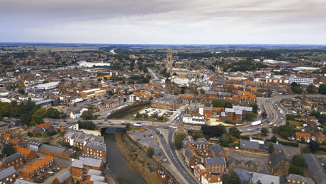 scenic beauty of boston, lincolnshire, in mesmerizing aerial drone footage: port, ships, saint botolph church , saint botolph's bridge