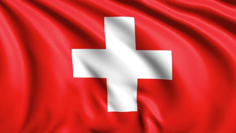 flag of switzerland with fabric structure in the wind (loopable)